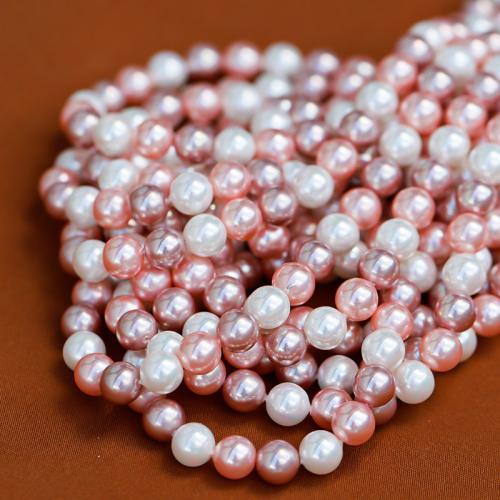 South Sea Shell Beads, Shell Pearl, Round, DIY & different size for choice, mixed colors, Sold Per Approx 40 cm Strand