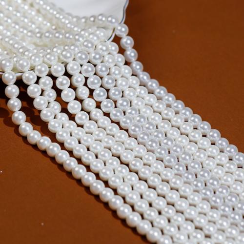 South Sea Shell Beads, Shell Pearl, Round, DIY & different size for choice, white, Sold By Strand