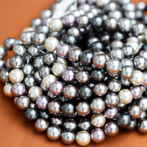 South Sea Shell Beads, Shell Pearl, Round, DIY & different size for choice, mixed colors, Sold Per Approx 40 cm Strand