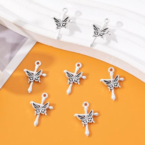 Tibetan Style Cross Pendants, antique silver color plated, DIY, nickel, lead & cadmium free, 13x20mm, Approx 100PCs/Bag, Sold By Bag