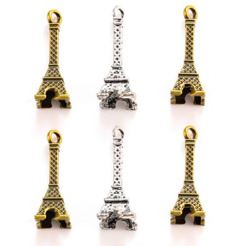 Pendentifs en alliage de zinc, Tour Eiffel, Placage, DIY, plus de couleurs à choisir, protéger l'environnement, sans nickel, plomb et cadmium, 28x11mm, Environ 100PC/sac, Vendu par sac