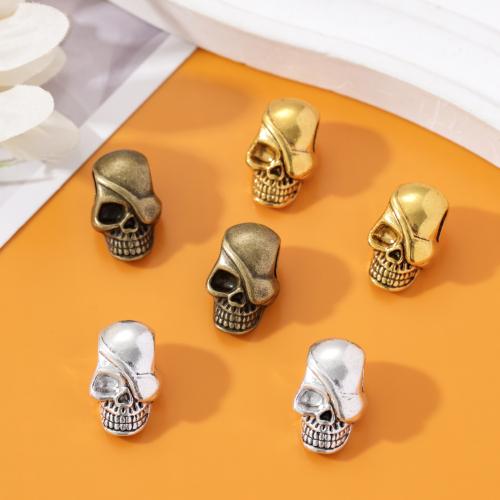 Tibetan Style Jewelry Beads, Skull, plated, DIY, more colors for choice, nickel, lead & cadmium free, 19x12mm, Approx 100PCs/Bag, Sold By Bag