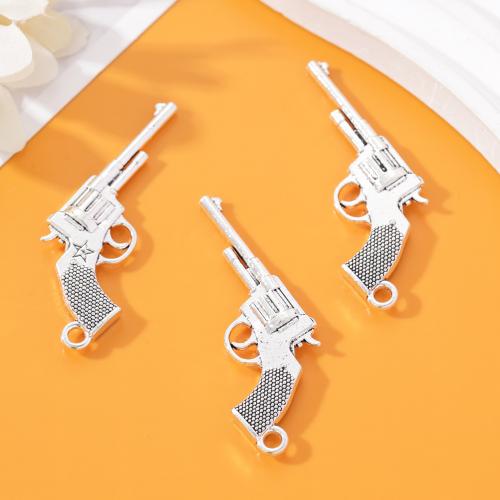 Tibetan Style Gun Pendants, antique silver color plated, DIY, nickel, lead & cadmium free, 52x24mm, Approx 100PCs/Bag, Sold By Bag