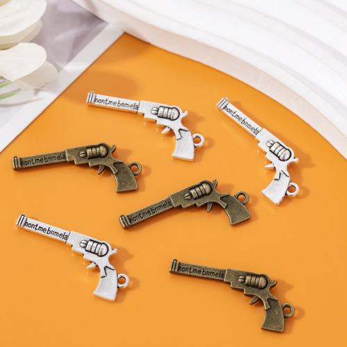 Tibetan Style Gun Pendants, plated, DIY, more colors for choice, nickel, lead & cadmium free, 36x15mm, Approx 100PCs/Bag, Sold By Bag