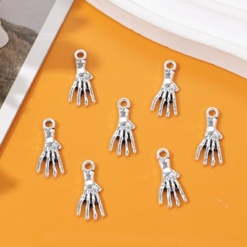 Tibetan Style Skull Pendants, Claw, antique silver color plated, DIY, nickel, lead & cadmium free, 20x10mm, Approx 100PCs/Bag, Sold By Bag