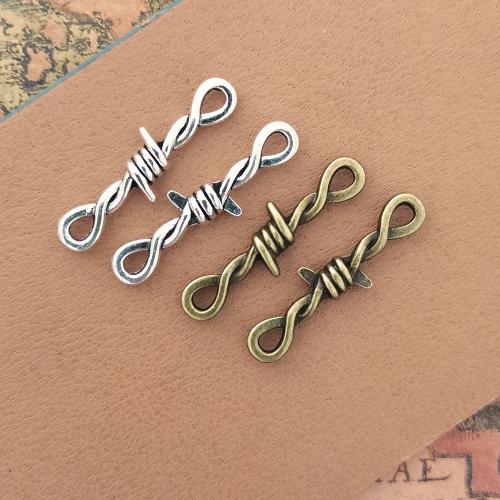 Tibetan Style Connector, plated, DIY & 1/1 loop, more colors for choice, nickel, lead & cadmium free, 34x10mm, 100PCs/Bag, Sold By Bag