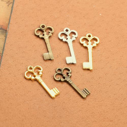 Tibetan Style Key Pendants, plated, DIY, more colors for choice, nickel, lead & cadmium free, 21x10mm, 100PCs/Bag, Sold By Bag