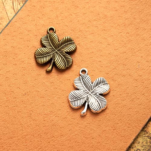 Tibetan Style Clover Pendant, Four Leaf Clover, plated, DIY, more colors for choice, nickel, lead & cadmium free, 22x18mm, 100PCs/Bag, Sold By Bag