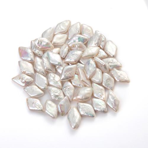 Natural Freshwater Pearl Loose Beads, Rhombus, DIY, white, about:9-14mm, Sold By PC