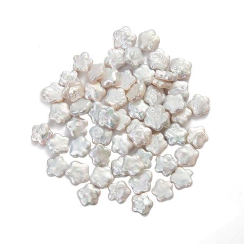 Natural Freshwater Pearl Loose Beads, Flower, DIY, white, about:10-11mm, Sold By PC