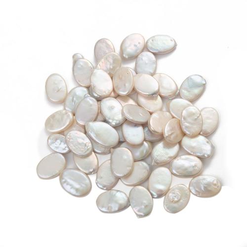 Natural Freshwater Pearl Loose Beads, Oval, DIY, white, about:12-17mm, Sold By PC