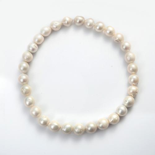 Natural Freshwater Pearl Loose Beads, Slightly Round, DIY, white, about:11-13mm, Hole:Approx 1mm, Sold Per Approx 38 cm Strand