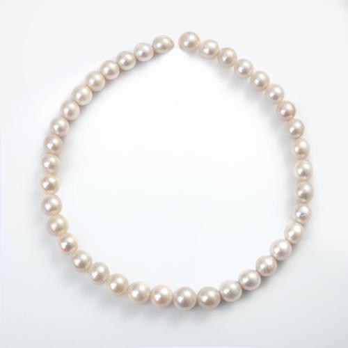 Natural Freshwater Pearl Loose Beads, Slightly Round, DIY, white, aboutuff1a10-11mm, Hole:Approx 1mm, Sold Per Approx 38 cm Strand