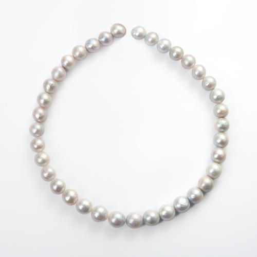 Natural Freshwater Pearl Loose Beads, Slightly Round, DIY, white, aboutuff1a10-11mm, Hole:Approx 1mm, Sold Per Approx 38 cm Strand