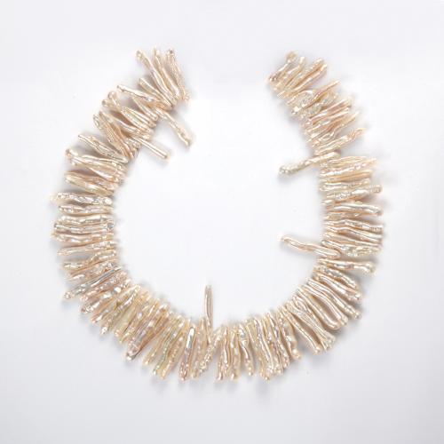 Cultured Biwa Freshwater Pearl Beads, DIY, white, 5x30mm, Hole:Approx 1mm, Sold Per Approx 38 cm Strand