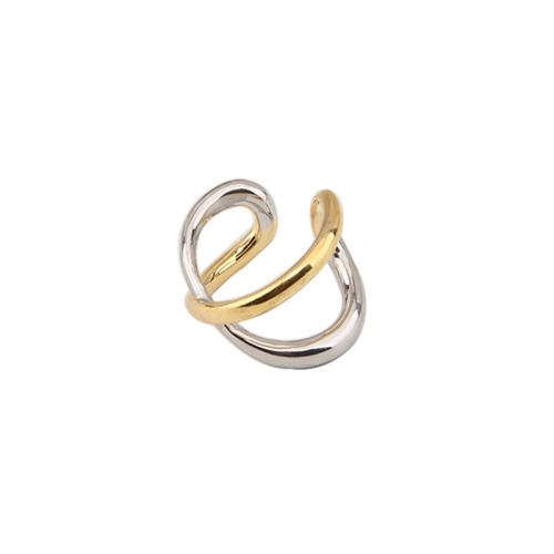 Tibetan Style Finger Ring, plated, for woman & two tone & hollow, Sold By PC