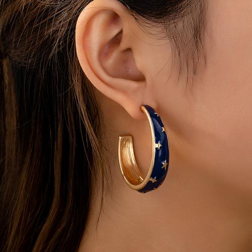 Boucle d'oreille dormeuse en alliage de zinc, Placage, pour femme & émail, doré, Vendu par paire