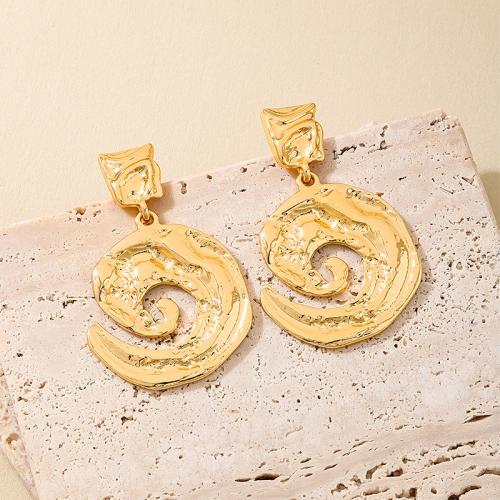 Tibetan Style Stud Earring, plated, for woman, golden, Sold By Pair