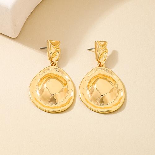 Tibetan Style Stud Earring, plated, for woman, golden, Sold By Pair