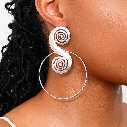 Boucle d'oreille dormeuse en alliage de zinc, Placage, pour femme, argent, Vendu par paire