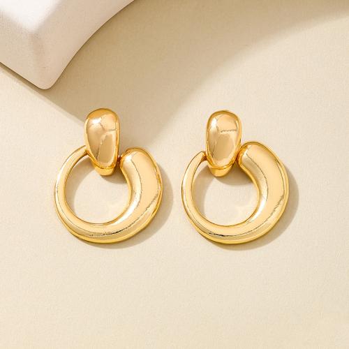 Tibetan Style Stud Earring, plated, for woman, gold, Sold By Pair