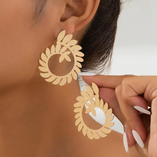 Tibetan Style Stud Earring, plated, for woman, gold, Sold By Pair