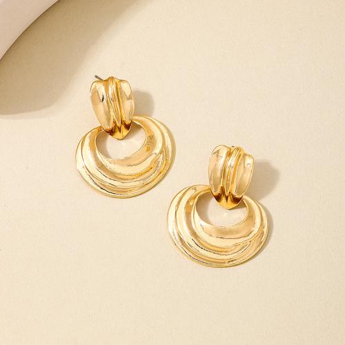 Tibetan Style Stud Earring, plated, for woman, gold, Sold By Pair