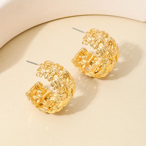 Tibetan Style Stud Earring, plated, for woman, gold, Sold By Pair