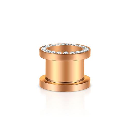 Acrylique Piercing Tunnel, Acier inoxydable 304, Placage, unisexe & normes différentes pour le choix & avec strass, plus de couleurs à choisir, Vendu par PC