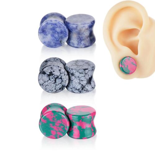 Piercing Tunnel, Gemstone, different materials for choice & Unisex & different size for choice, more colors for choice, Sold By PC