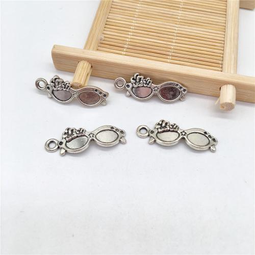 Tibetan Style Pendants, Glasses, antique silver color plated, DIY, 30x10mm, 100PCs/Bag, Sold By Bag