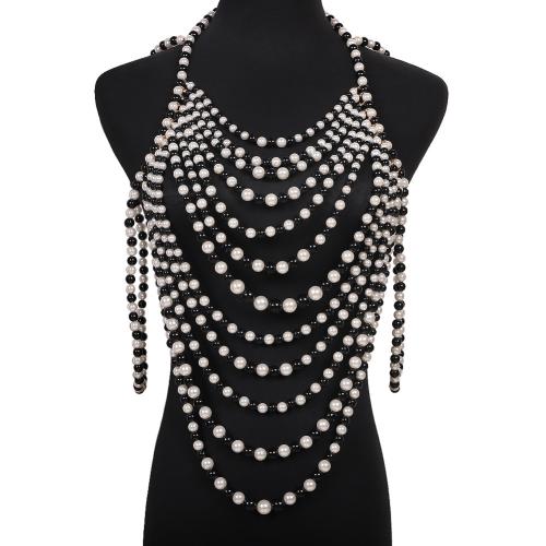 Plastic Pearl Body Chain, with Crystal, different styles for choice & for woman, Sold By PC