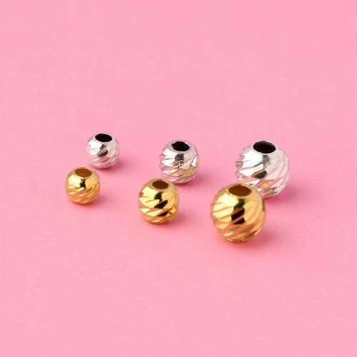 Spacer Beads Jewelry, 925 Sterling Silver, Round, DIY & flower cut & different size for choice, more colors for choice, Sold By PC