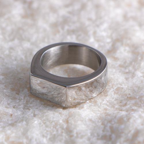 Titanium Steel Finger Ring, polished, Unisex & different size for choice, original color, US Ring Size:4-12, Sold By PC