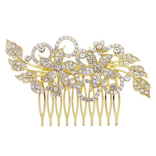 Decorative Hair Combs, Tibetan Style, for bridal & different styles for choice & with rhinestone, more colors for choice, Sold By PC