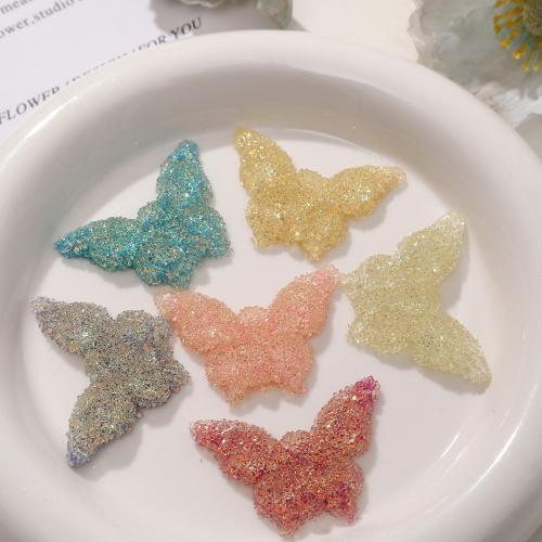 Mobile Phone DIY Decoration, Resin, Butterfly, enamel, Random Color, 30x42mm, Sold By PC