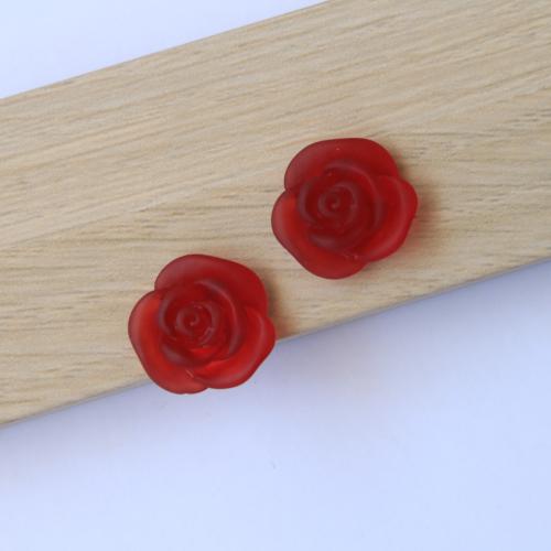 Mobile Phone DIY Decoration, Resin, Rose, enamel, more colors for choice, 15x15mm, Sold By PC