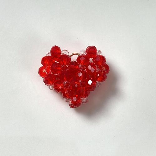 Mobile Phone DIY Decoration, Crystal, Heart, handmade, more colors for choice, 23x20mm, Sold By PC