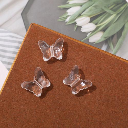 Transparent Acrylic Beads, Butterfly, polished, DIY, 21x18mm, Sold By PC