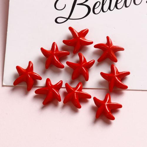 Accesorios para el cabello DIY de, Turquesa sintético, Estrella de Mar, pulido, Bricolaje, más colores para la opción, 14x14mm, Vendido por UD