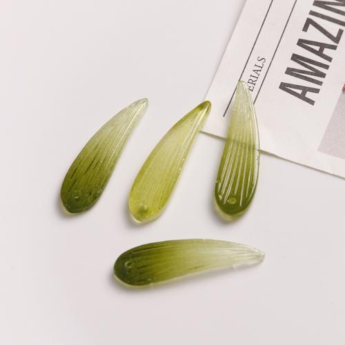 Hair Accessories DIY Findings, Glass, Leaf, polished, more colors for choice, 8x30mm, Sold By PC