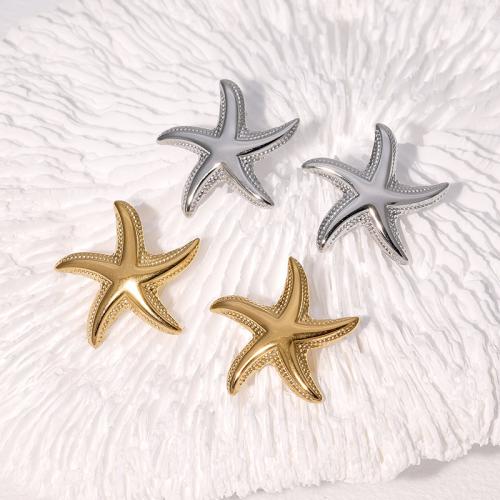 Stainless Steel Stud Earrings, 304 Stainless Steel, Starfish, fashion jewelry & for woman, more colors for choice, 24x25mm, Sold By Pair