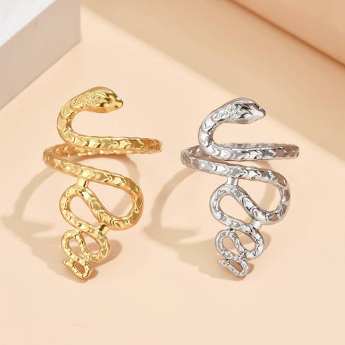 Stainless Steel Finger Ring, 304 Stainless Steel, Snake, fashion jewelry & for woman, more colors for choice, US Ring Size:7, Sold By PC