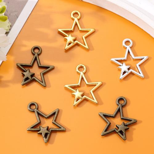 Tibetan Style Star Pendant, plated, DIY & hollow, more colors for choice, nickel, lead & cadmium free, 26x22mm, Approx 100PCs/Bag, Sold By Bag