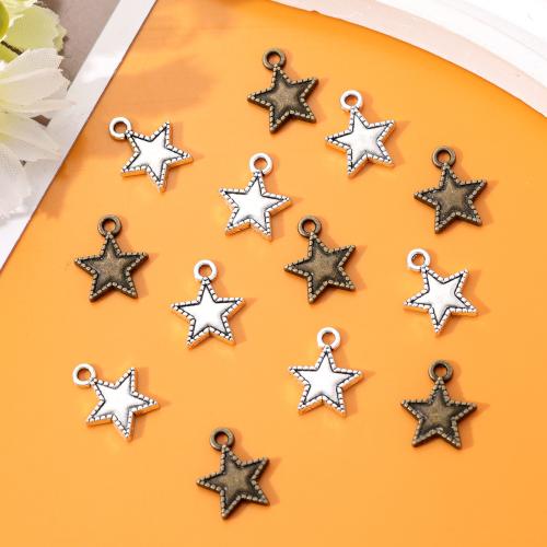 Colgante estrella de la aleación del cinc, aleación de zinc, chapado, Bricolaje, más colores para la opción, libre de níquel, plomo & cadmio, 15x12mm, aproximado 100PCs/Bolsa, Vendido por Bolsa