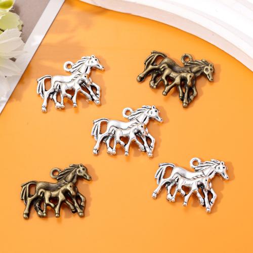 Tibetan Style Animal Pendants, Horse, plated, DIY, more colors for choice, nickel, lead & cadmium free, 28x21mm, Approx 100PCs/Bag, Sold By Bag