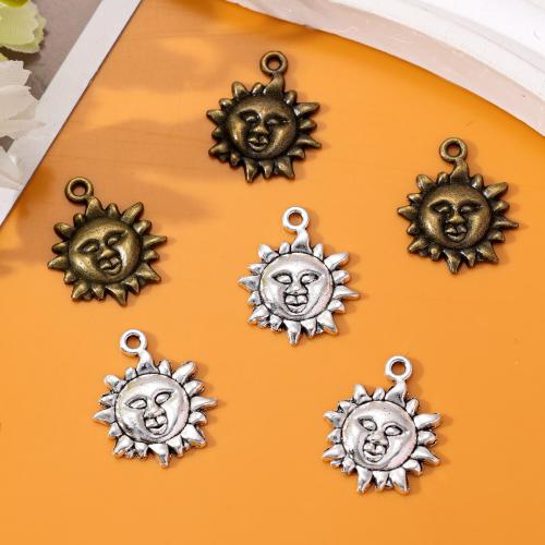 Tibetan Style Pendants, Sun, plated, DIY, more colors for choice, nickel, lead & cadmium free, 19x19mm, Approx 100PCs/Bag, Sold By Bag