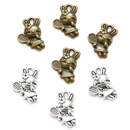 Tibetan Style Animal Pendants, Rabbit, plated, DIY, more colors for choice, nickel, lead & cadmium free, 16x11mm, Approx 100PCs/Bag, Sold By Bag