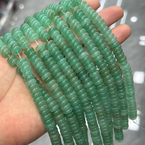 Natural Aventurine Beads, Green Aventurine, Flat Round, DIY, green, 8x3mm, Approx 55PCs/Strand, Sold By Strand