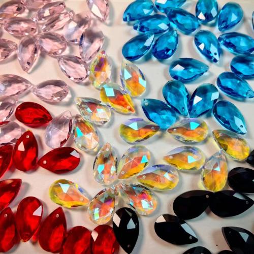 Gemstone Pendants Jewelry, Glass, Teardrop, DIY, more colors for choice, 10mm, Approx 100PCs/Bag, Sold By Bag